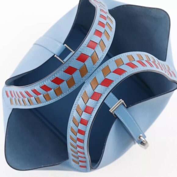 HERMES Picotin LockMM Handbag Tresage light blue Epsom Women - Picture 6 of 9